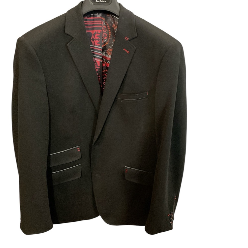 nOir Jewelry Black Sport Coat Classic Notch Lapel